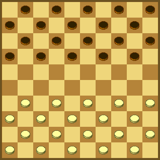 English Long Checkers piece setup