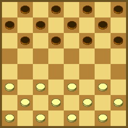 Stockholm checkers piece setup