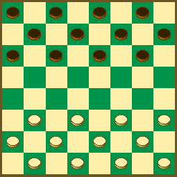 Mozambican checkers piece setup