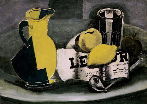 Pitcher and newspaper (The Greek Vase). Georges Braque (1928)